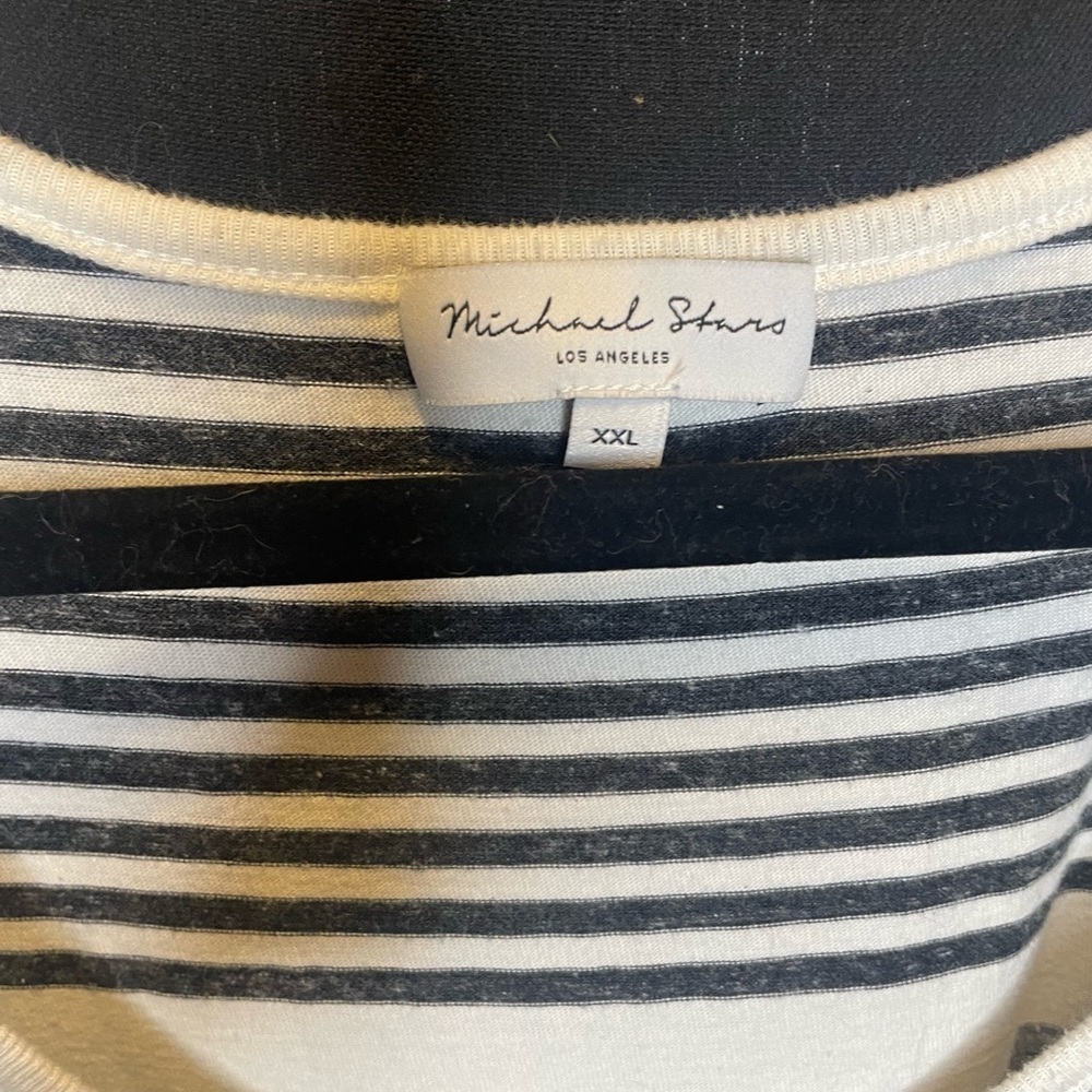 Michael Starrs Stripe Maxi dress Size XXL excellent condition grey and white - Picture 3 of 5